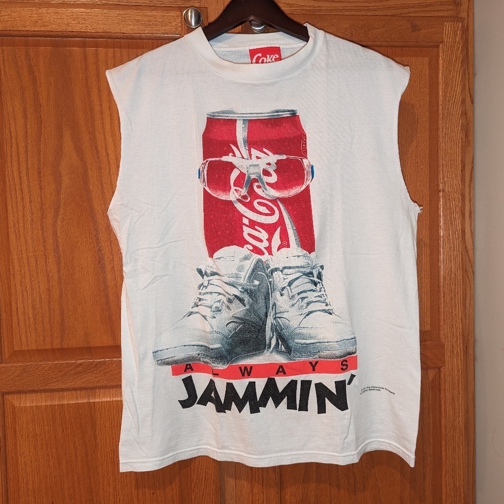 Vintage 1994 90s Coke Coca Cola Always Jammin men size L T Shirt Sleeveless tank